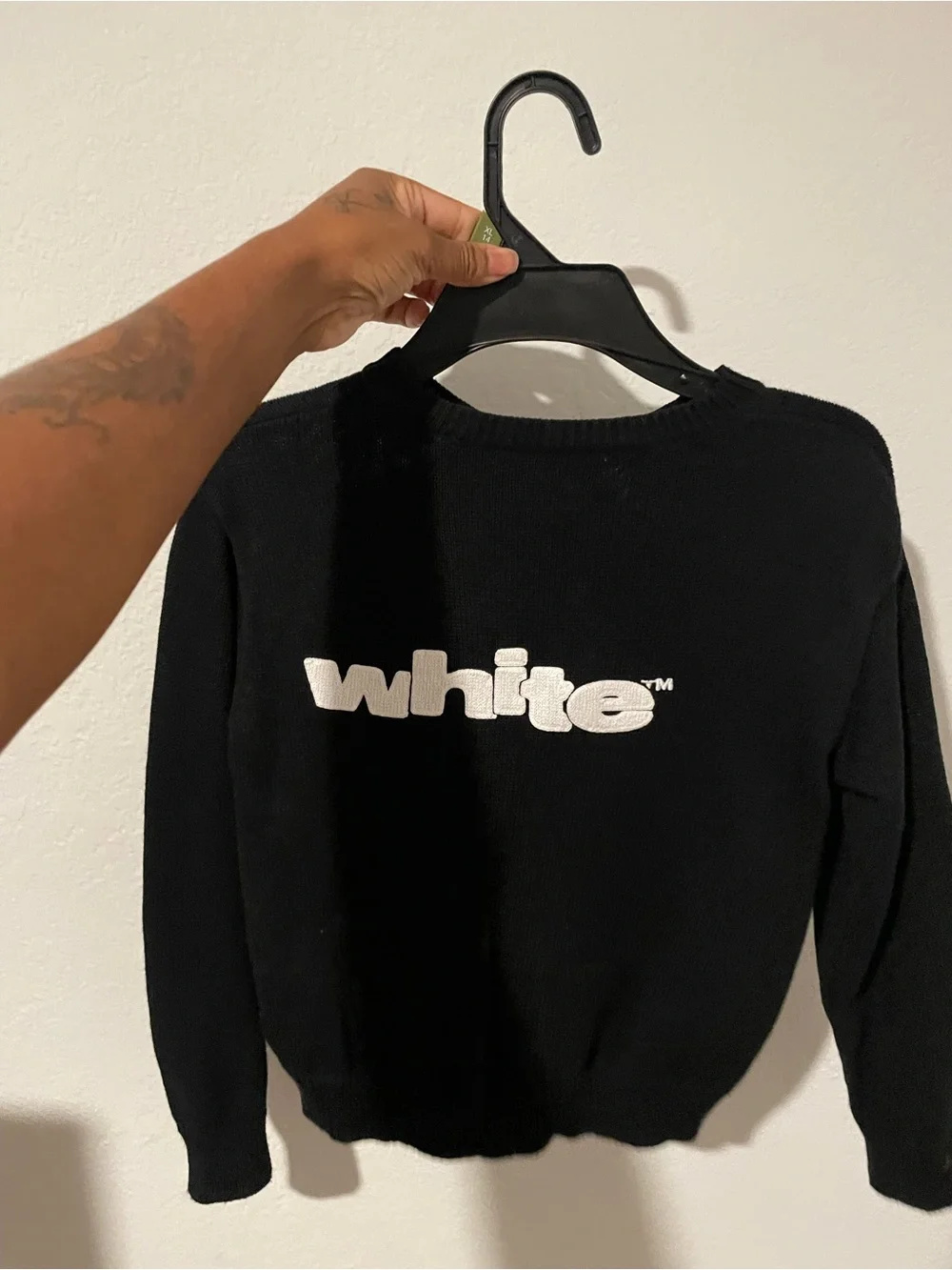 Off-White Black Knit Sweater with White Logo